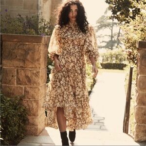 DOEN CARAMEL DRESS IN AMBRIDGE ROSE MUSTARD